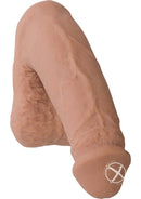 Pack It Lite Brown 4.5-Inch ULTRASKYN packer with realistic veined detailing and plush balls for comfortable, all-day wear.
