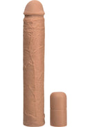 Xtend It Penis Extender Kit in caramel color, featuring a hollow 9" sleeve and additional extension for customizable length.