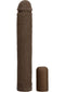 Xtend It Penis Extender Kit in chocolate color with a hollow 9-inch sleeve and a plush 2-inch extension.