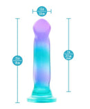 Avant Handcrafted Artisanal Dildo Aurora, 7 in height, featuring purple and teal tones inspired by the northern lights.