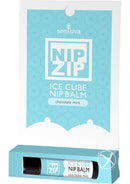 Sensuva Nip Zip Ice Cube Nip Balm Chocolate Mint Flavor packaging displayed against a light background.