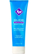 ID Glide Water Based Lubricant 4 Oz in a blue tube with hypollergenic label for intimate comfort.