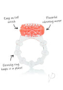 Color Pop Quickie Screaming O Vibrating Ring featuring a powerful motor, stretchy band, and easy on/off switch.