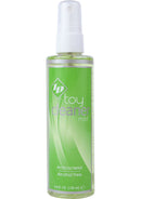 ID Toy Cleaner Mist 4.4 Oz Green Apple Scent bottle spray for hygienic toy cleaning.