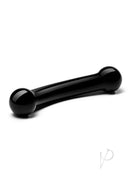 Glas Double Bull Double Ended Black Glass Dildo showcasing a sleek black glass design with rounded ends.