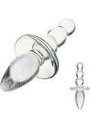 Glas Titus Beaded Butt Plug Clear showcases a sleek design for anal play with a smooth, crystal-clear finish.