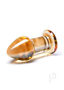 Glas Over Easy Glass Butt Plug Orange showcasing a smooth, glossy finish and classic plug silhouette in vibrant orange.