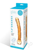Glas Orange Tickler Glass Dildo packaging with 7.5" dimension and luxury satin storage bag.