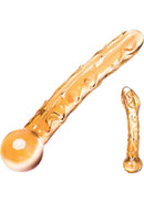 Glas Orange Tickler Glass Dildo showcasing an elegant, textured design in vibrant orange glass for pleasurable sensations.