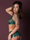 BRALETTE SKIRT THONG EMERALD S/M-0