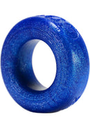 Oxballs Cock-T Silicone Cock Ring Blue showcasing its soft, stretchy design and glittery blue finish.