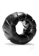 Oxballs Grinder-1 Silicone Ball Stretcher 1.5 Inch Black in a detailed view showcasing its texture and design.