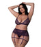 BRALETTE SKIRT THONG PLUM 2XL-2