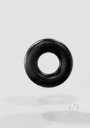 Bathmate Barbarian Power Ring Cock Ring Black floating against a grey background, showcasing its sleek design.