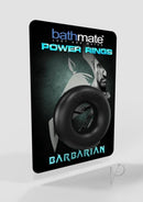Bathmate Barbarian Power Ring Cock Ring Black packaging with branded logo and product display.