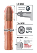 Fantasy X-Tensions Mega 3 Inch Extension Sleeve Vanilla showing length and thickness enhancements.