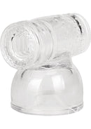 Bodywand Masturbator Attachment Clear shown from the side with a soft, flexible material for enhanced stimulation.