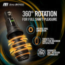 M For Men 3rd Base Black Vibrating Rotating Masturbator with Ergonomic Handle and 360° Rotation for Full Shaft Pleasure