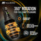 M For Men 3rd Base Black Vibrating Rotating Masturbator with Ergonomic Handle and 360° Rotation for Full Shaft Pleasure