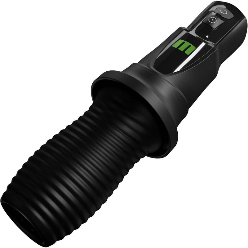 M For Men 3rd Base Black 360° Rotating Vibrating Masturbator with Ergonomic Handle