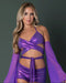 GLIMMER BRALETTE & SHORTS METALLIC PURPLE L/XL-0