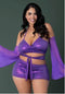 GLIMMER BRALETTE & SHORTS METALLIC PURPLE 2XL-0