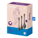 Satisfyer Yoni Power 2 Kegel Ball Training Set Black packaging with three different size balls