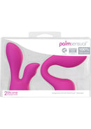 PalmSensual Silicone Massager Head Attachment Pink package showing two silicone heads designed for PalmPower Massager.