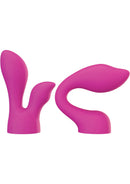 PalmSensual Silicone Massager Head Attachment Pink features two versatile silicone heads for enhanced pleasure.