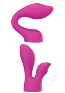 PalmSensual Silicone Massager Head Attachment Pink two-piece set for versatile stimulation