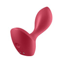 Satisfyer Backdoor Lover Anal Vibrator Red, silicone plug with rounded tapered shape and flared base for anal exploration.