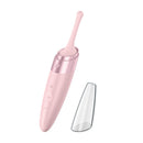 Satisfyer Twirling Delight Clitoral Vibrator Rose with protective cap for portable pleasure.