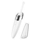 Satisfyer Twirling Delight Clitoral Vibrator White with a firm tip for precise stimulation.