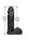 Dimensions of the Vac-U-Lock Code Black UR3 Realist Cock: 8.10 inches total length, 7.30 inches insertable length, 2.00 inches width.