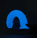 Glow in The Dark Flexible Dildo 8.5 inches Blue glowing under low light for a unique and versatile experience.