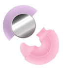 Play With Me Pout and Play Dual End Vibrator Pink design featuring chic purple and pink sections with mirrored detail.