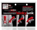 Oxballs Double Thruster Cock Sling Dildo Tar Ice packaging displaying red smooth shaft design for dual penetration.