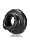 Oxballs Juicy Silicone Cock Ring 3.5 Inch Black showcasing soft, squishy design for enhanced comfort and bulge.