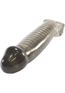 Oxballs Muscle Textured Cock Sheath Penis Extender Smoke for added length and girth in partner play.
