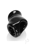 Oxballs Atomic Jock Unit-X Cock Ring and Ball Stretcher in sleek black design with snug fit and ball stretching features.