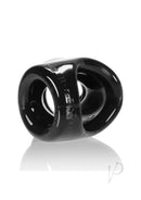 Oxballs Atomic Jock Unit-X Cock Ring and Ball Stretcher in sleek black design.