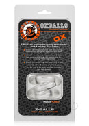 Oxballs Atomic Jock Z-Balls Cock Ring and Ball Stretcher packaging featuring three rings for versatile use.