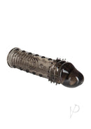 Apollo Textured Penis Extender Sleeve 6.25 Inch Smoke, textured sleeve for enhancing pleasure and length.