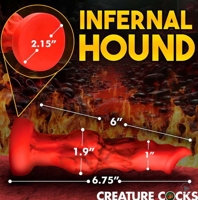 CREATURE COCKS FIRE HOUND SILICONE DILDO SMALL-2