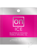 On Ice Buzzing and Cooling Arousal Oil Fishbowl 75 Count single-use ampoule packaging for female pleasure.