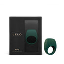 LELO Tor 2 Vibrating Cock Ring Green in its elegant packaging, showcasing the luxurious design and color.