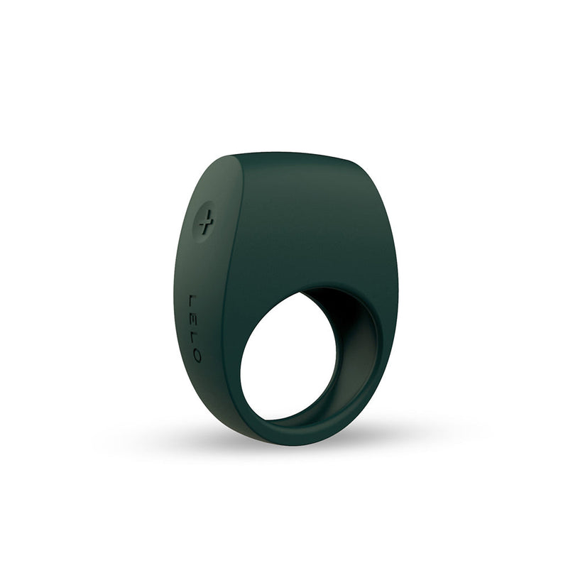 LELO Tor 2 Vibrating Cock Ring Green showcasing its sleek design and body-safe silicone material.