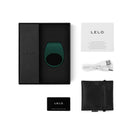 LELO Tor 2 Vibrating Cock Ring Green packaging with accessories and manual.