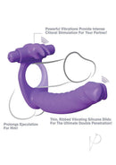 Fantasy C-Ringz Double Penetrator Rabbit Cock Ring Purple features dual-bullet design for enhanced pleasure.