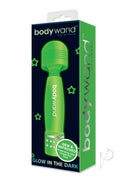 Bodywand Mini Wand Massager Glow In The Dark in green packaging with stars, showcasing its compact design and glow feature.